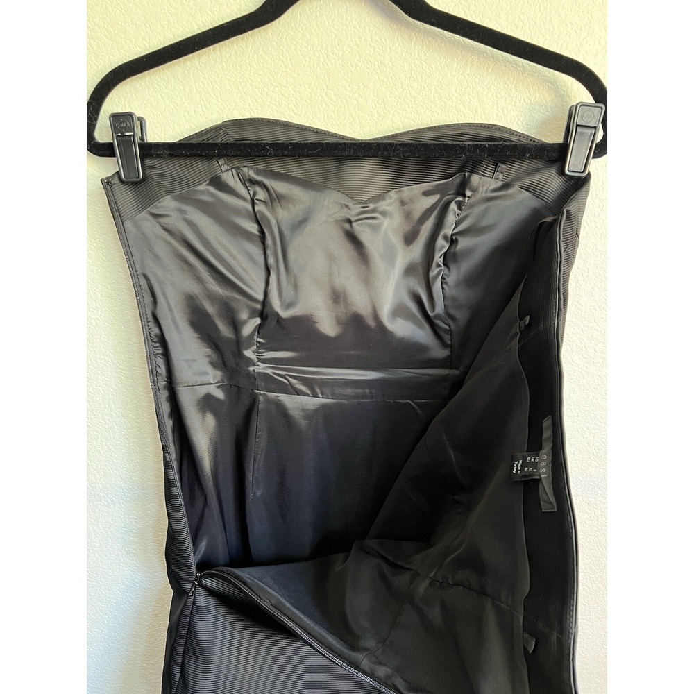 Coast Dress Short Black Strapless Ribbed Tafeta Front Bow US 8 - Picture 7 of 10